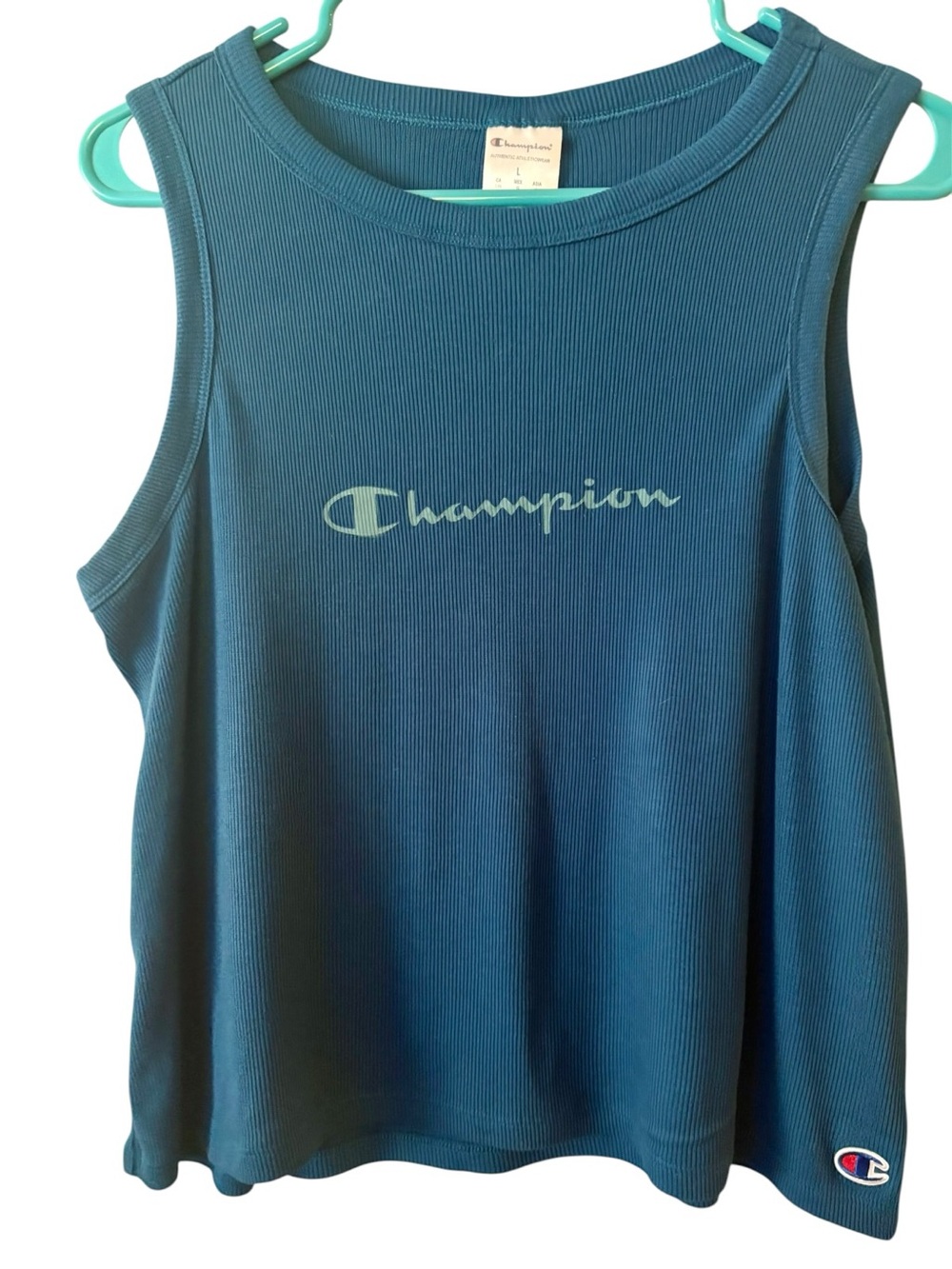 Champion Women's Teal Ribbed Tank Top